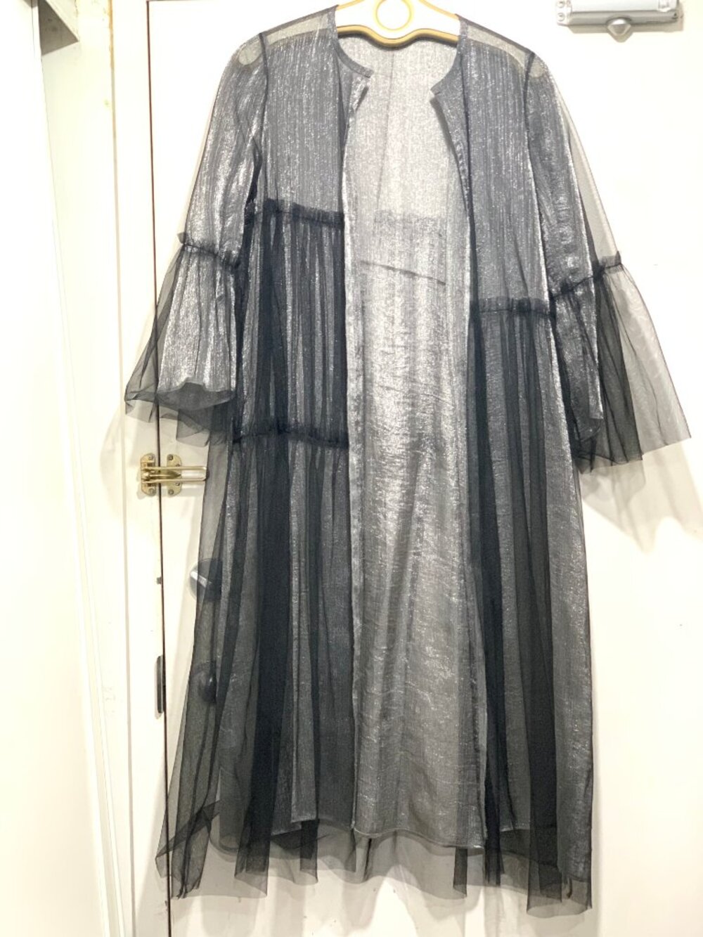 HANDMADE LONG SHEER RUFFLED JACKETS SIZE S